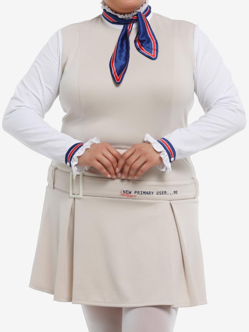 Megan Halloween Costume Dress with White Long Sleeves M3GAN